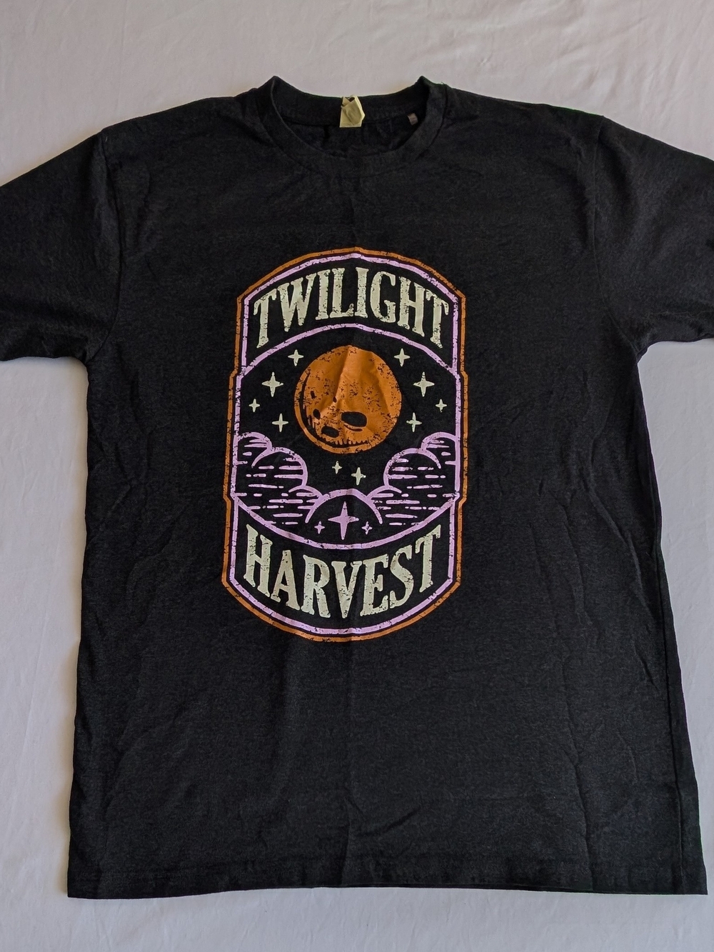 Twilight Harvest Vintage Style Halloween T-shirt Sz L Moon Pumpkin 100% Recycled